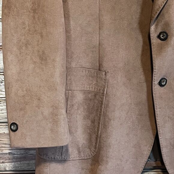 Vintage Kingsridge A Davis Ft Worth Men’s Suede Suit Jacket Sz 44 Custom Fabric - Picture 4 of 10